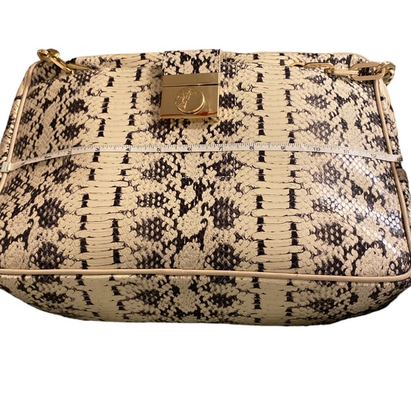 Versace Collection Chain Handle Snake Embossed Leather Shoulder Bag, NWT $700 - Picture 12 of 16